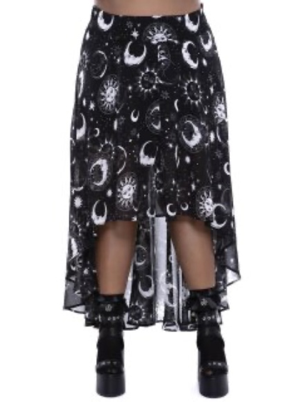 Killstar Black Celestial High-Low Skirt